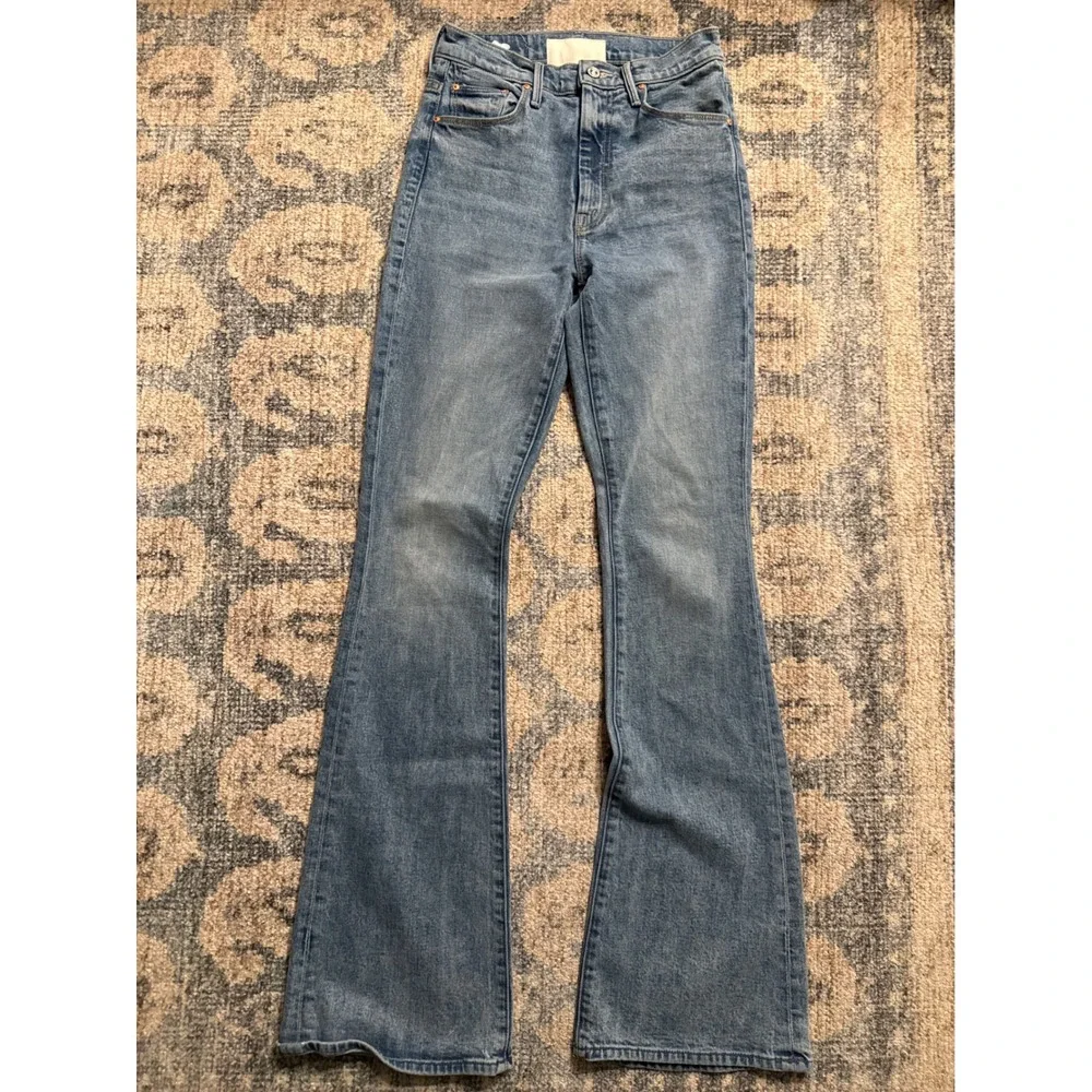 MOTHER High Waisted Weekender Slice Heel Jeans Size 25 Excellent Condition - Picture 1 of 8
